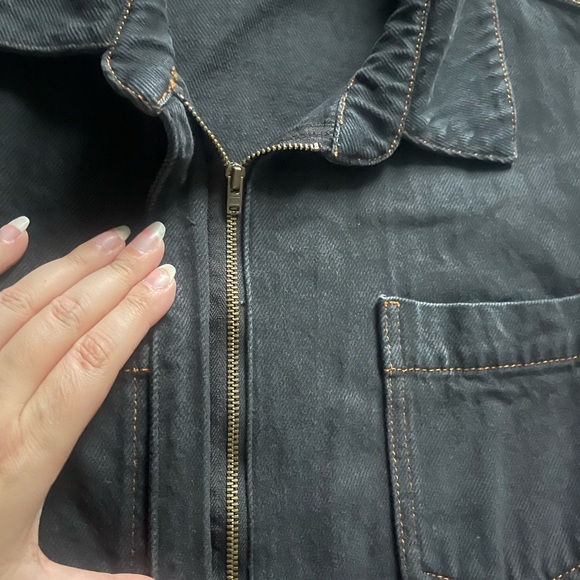 ME+EM | Long Sleeve Belted Denim Utility Jumpsuit RARE - Picture 14 of 15